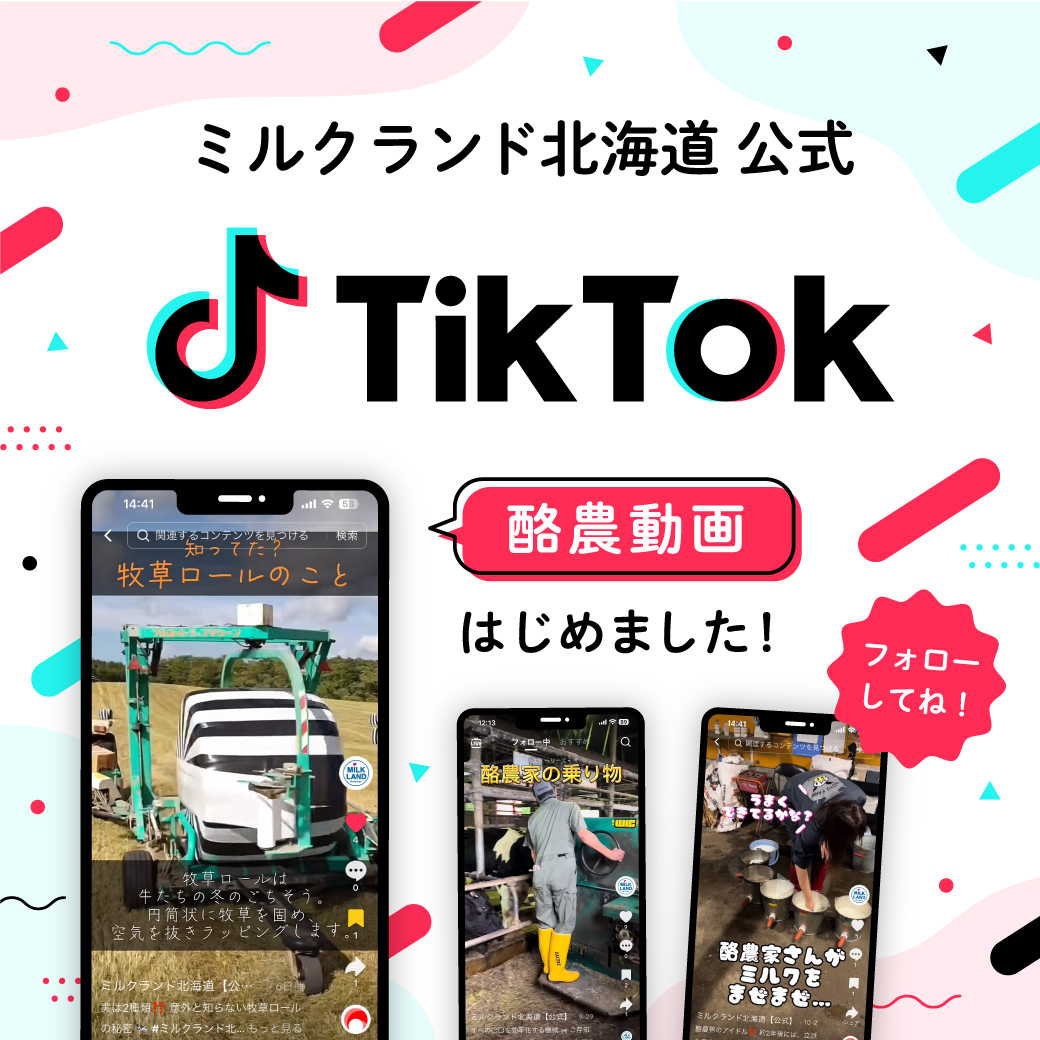 TikTok公式アカウントで「酪農動画」を公開しています！