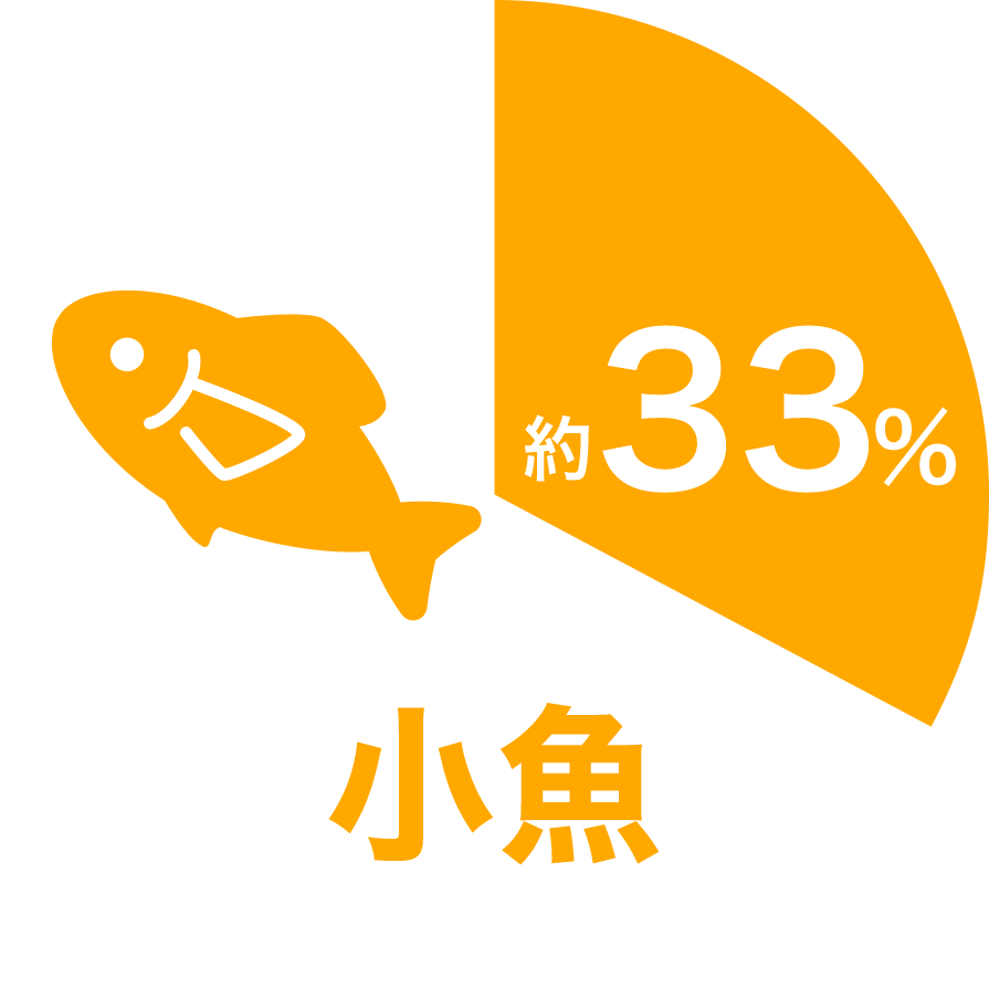 小魚 約33%