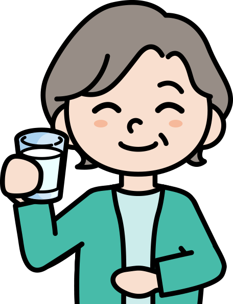 牛乳を持った笑顔の女性