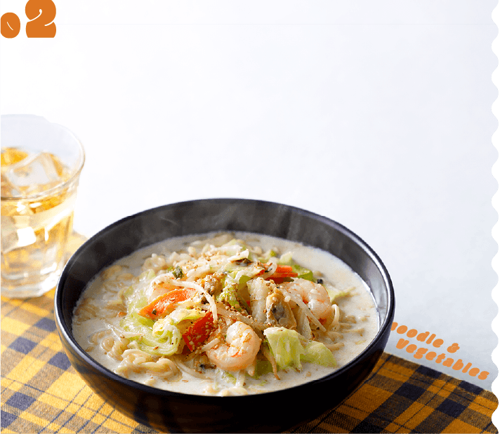 野菜たっぷり 手軽なごちそう 即席麺のミルクちゃんぽん