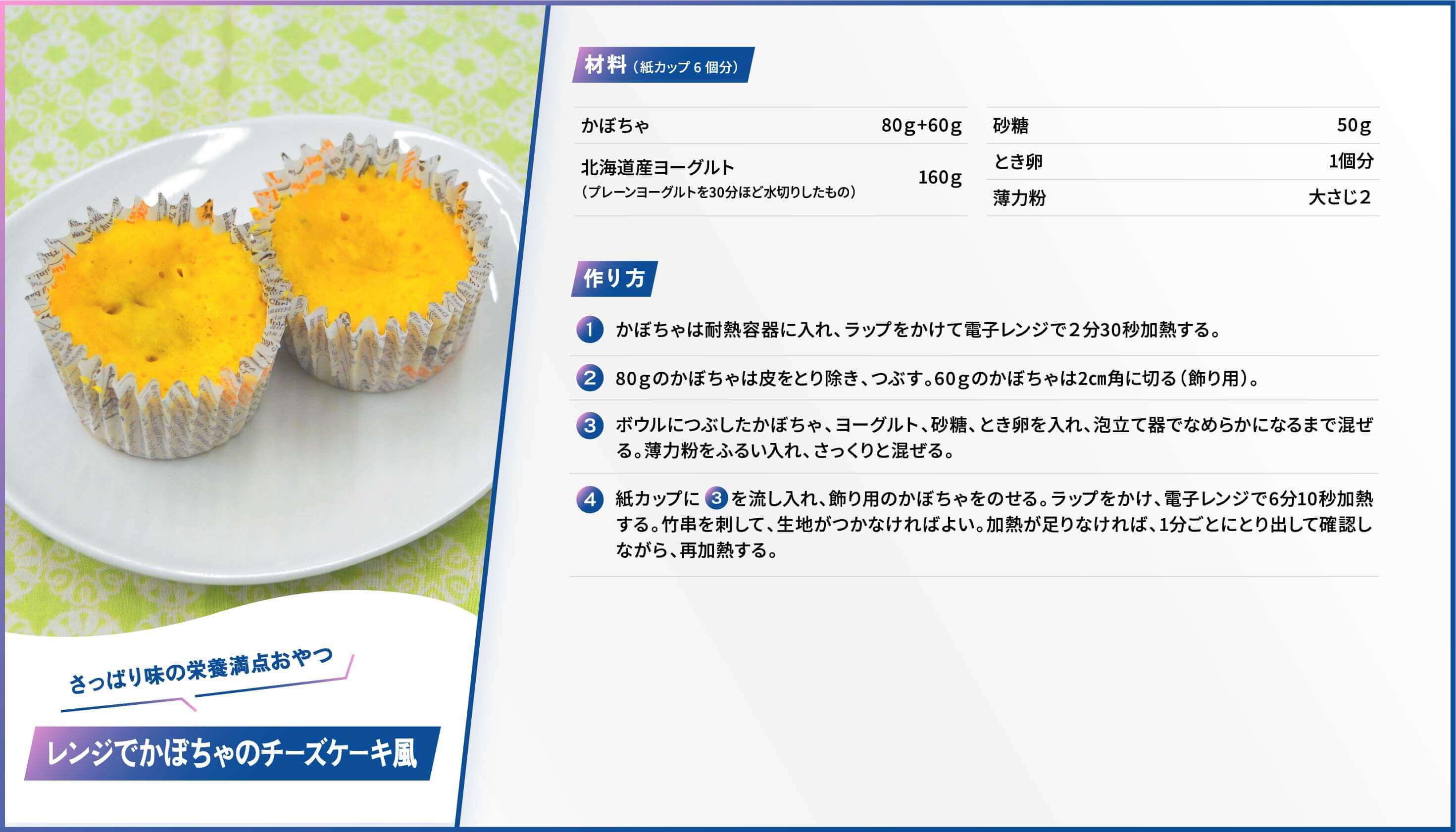 レンジでかぼちゃのチーズケーキ風/レシピ