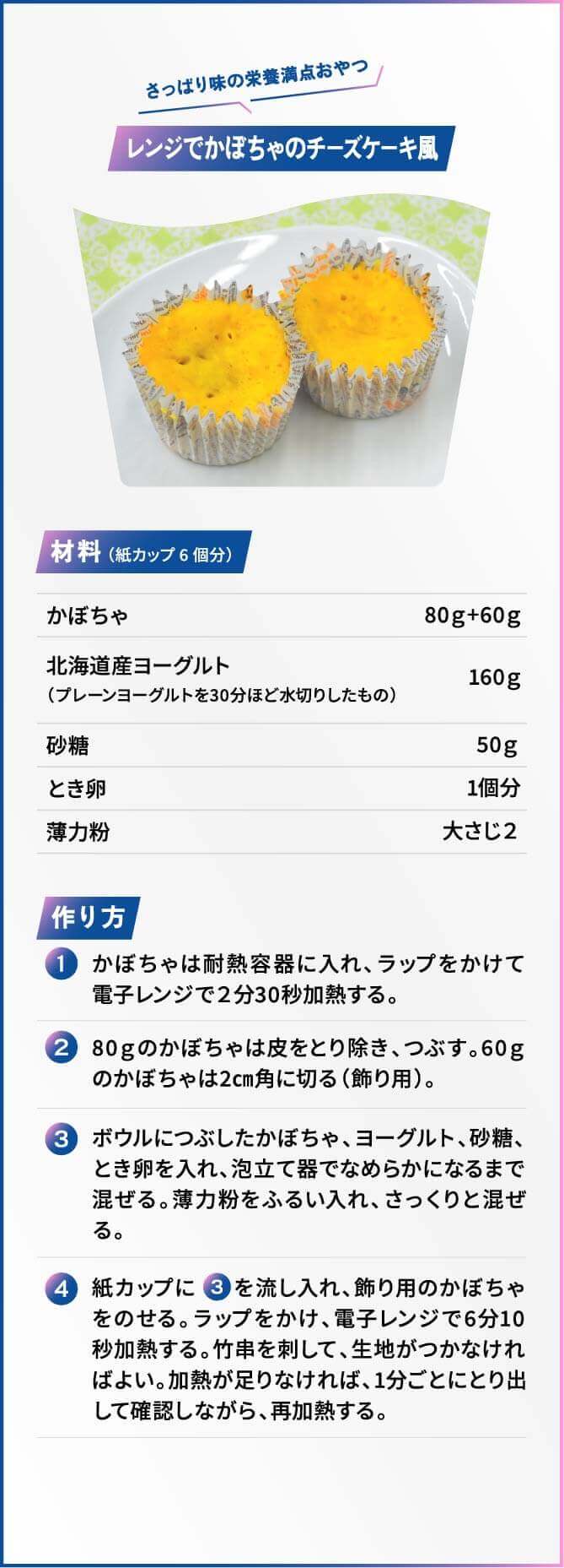 レンジでかぼちゃのチーズケーキ風/レシピ