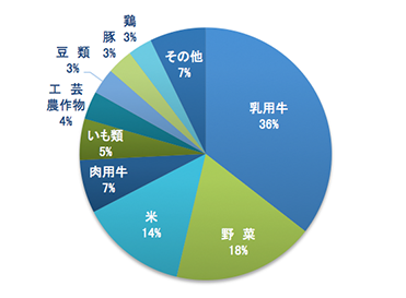 図4：北海道内農業産出額構成比（平成24年）（農林水産省「農林水産統計」）